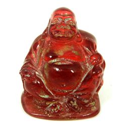 18th CENTURY CHINESE AMBER HO TAI BUDDHA FIGURE