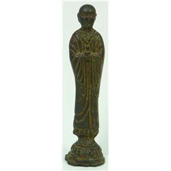 12th C SONG DYNASTY BRONZE ACOLYTE FIGURE