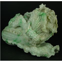 CARVED CHINESE JADEITE FIGURAL CABBAGE