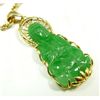 Image 2 : APPLE GREEN JADEITE AND YG PENDANT & CHAIN