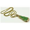 Image 1 : CHINESE JADE QUAN YIN PENDANT w DIAMOND STONES