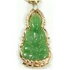 Image 2 : CHINESE JADE QUAN YIN PENDANT w DIAMOND STONES