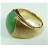 Image 3 : 18K YG MOTTLED APPLE GREEN JADEITE RING