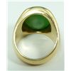 Image 4 : 18K YG MOTTLED APPLE GREEN JADEITE RING