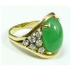 Image 2 : GUMP'S 18K YG EMERALD GREEN JADEITE RING
