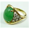 Image 3 : GUMP'S 18K YG EMERALD GREEN JADEITE RING