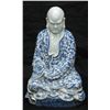 Image 1 : CHINESE BLUE & WHITE PORCELAIN MEDITATING FIGURE