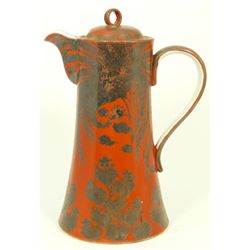 19TH C JAPANESE PORCELAIN SILVER PAINTED PITCHER