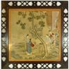 Image 1 : CHINESE OIL PAINTING ON SILK OF COURTYARD SCENE