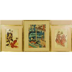 SET OF THREE JAPANESE WOODBLOCK PRINTS