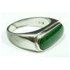 Image 2 : DEEP EMERALD GREEN JADE SADDLE RING