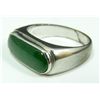 Image 3 : DEEP EMERALD GREEN JADE SADDLE RING