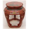 Image 1 : CHINESE RED LACQUER FLORAL TABLE