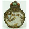 Image 5 : TURQUOISE RED CORAL STONE AND BRONZE SNUFF BOTTLE