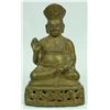 Image 1 : CHINESE BRONZE SCULPTURE OF SEATED MAN
