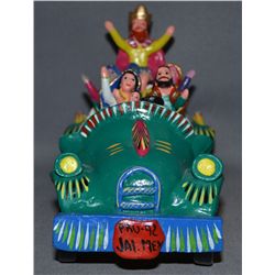 MEXICAN FOLK ART POTTERY NATIVITY SCENE