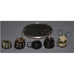 FIVE MINIATURE PAPAGO BASKETS