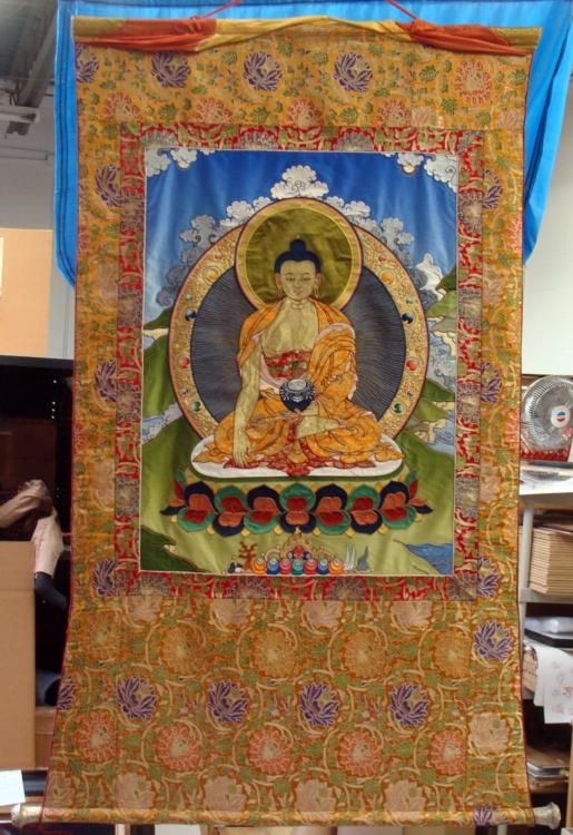 Buddhist Silk Layered Scroll Wall Hanging Tapestry