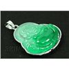 Image 2 : NATURAL 30.31CTW JADE BUDDHA SILVER PLATED PENDANT