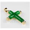Image 2 : JADE CROSS 3.20GRAMS IN GOLD PLATED PENDANT