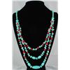 Image 1 : 476.50CTW CHUNKY TURQUOISE W/ RED CORAL NECKLACE