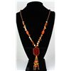 Image 1 : 299.10CTW RED ORANGE CARNELIAN STATEMENT NECKLACE