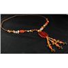 Image 2 : 299.10CTW RED ORANGE CARNELIAN STATEMENT NECKLACE