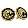 Image 1 : 2012 1/20 oz Gold Panda Earrings (Onyx Polished) 14KT