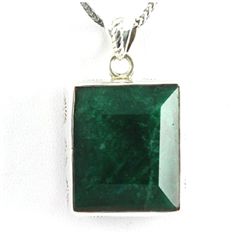 104ctw Plain Silver Emerald Pendant (20x25mm)