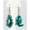 Image 1 : 50.27CTW 2in. BLUE TURQUOISE CHIPPED STONE HOOK EARRING