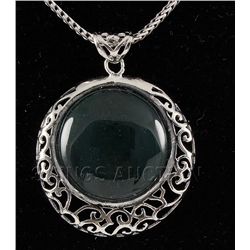 8.97GRAMS LABRODORITE SILVER MESH FRAME PENDANT