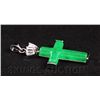 Image 2 : JADE CROSS 3.94GRAMS IN SILVER PLATED PENDANT
