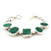 Image 1 : 144ctw Toggle Clasp Emerald Silver Bracelet