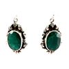 Image 1 : 45.5ctw Handmade Emerald Silver Earring