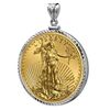 Image 1 : 2012 1/2 oz Gold Eagle White Gold Pendant (DiamondScrew