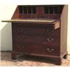 Image 1 : George III mahogany fall-front bureau with fitted interior above 4 long