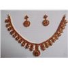 Image 1 : 154.65 CTW GOLD PLATED RUBY NECKLACE AND EARRING SET ST