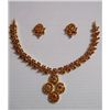 Image 1 : 192.45 CTW GOLD PLATED RUBY NECKLACE AND EARRING SET ST