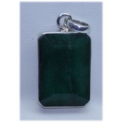 39.05 CTW EMERALD PENDANT .925 STERLING SILVER