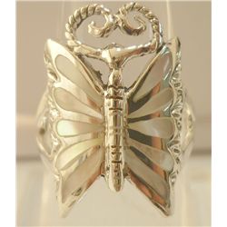 23.45 ctrw Mother of Pearl Ring .925 Sterling Silver