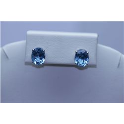 17.55 CTW BLUE TOPAZ EARRINGS .925 STERLING SILVER