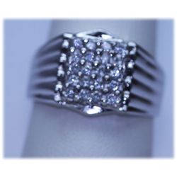 21.85 CTW CZ RING .925 STERLING SILVER