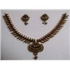 Image 1 : 219.85 CTW GOLD PLATED SAPPHIRE NECKLACE AND EARRING SE