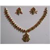 Image 1 : 169.60 CTW GOLD PLATED EMERALD AND RUBY NECKLACE AND EA
