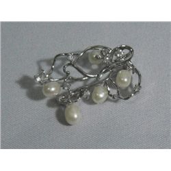 REFINED WHITE PEARL CZ BROOCH AUTHENTIC PHILIPPINE PEAR