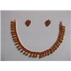 Image 1 : 129.20 CTW GOLD PLATED RUBY NECKLACE AND EARRING SET ST