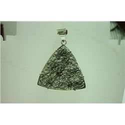 58.00 CTW Rutial cut Pendant trillion shape .925 STERLI