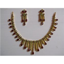 194.70 CTW GOLD PLATED EMERALD/RUBY/SAPPHIRE NECKLACE A