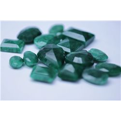 174.40 CTW AFRICAN EMERALD MIX SHAPES LOOSE STONES (15)