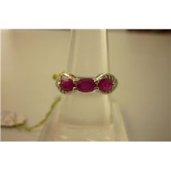 19.40 ctw Ruby DIAMOND  Ring .925 Sterling Silver